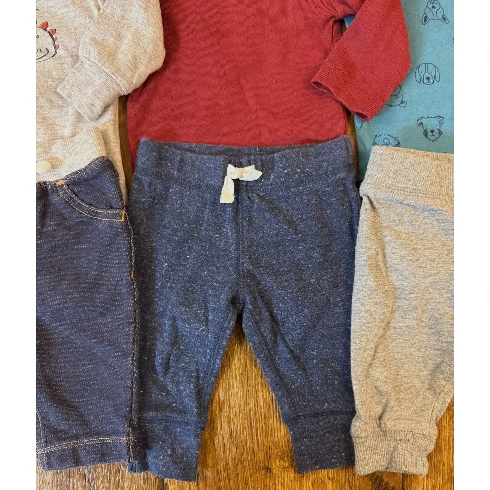 Baby Boy 3 Months Outfits Jeans Pants Long‎ Sleeved Bpdysuits Shirts Clothes Lot